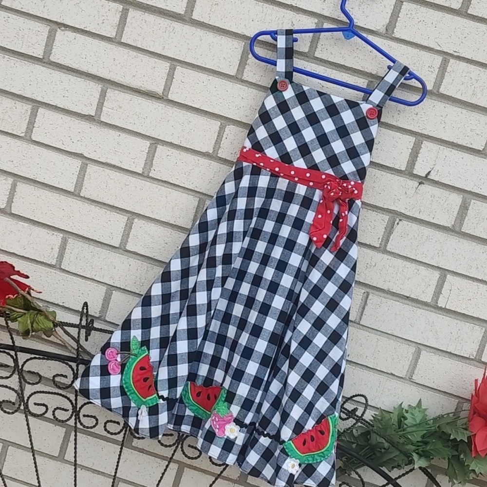 🍉 Dress with Red Polka Dot Belt - Picture 4 of 10